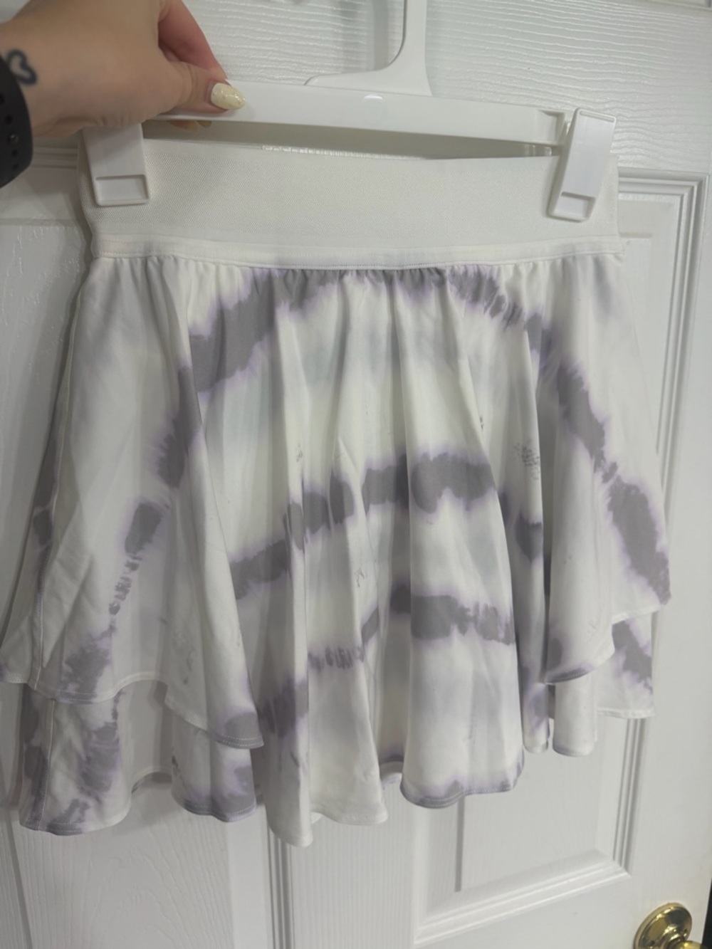 lululemon athletica White and Light Purple Tie-Dye Skater Skirt